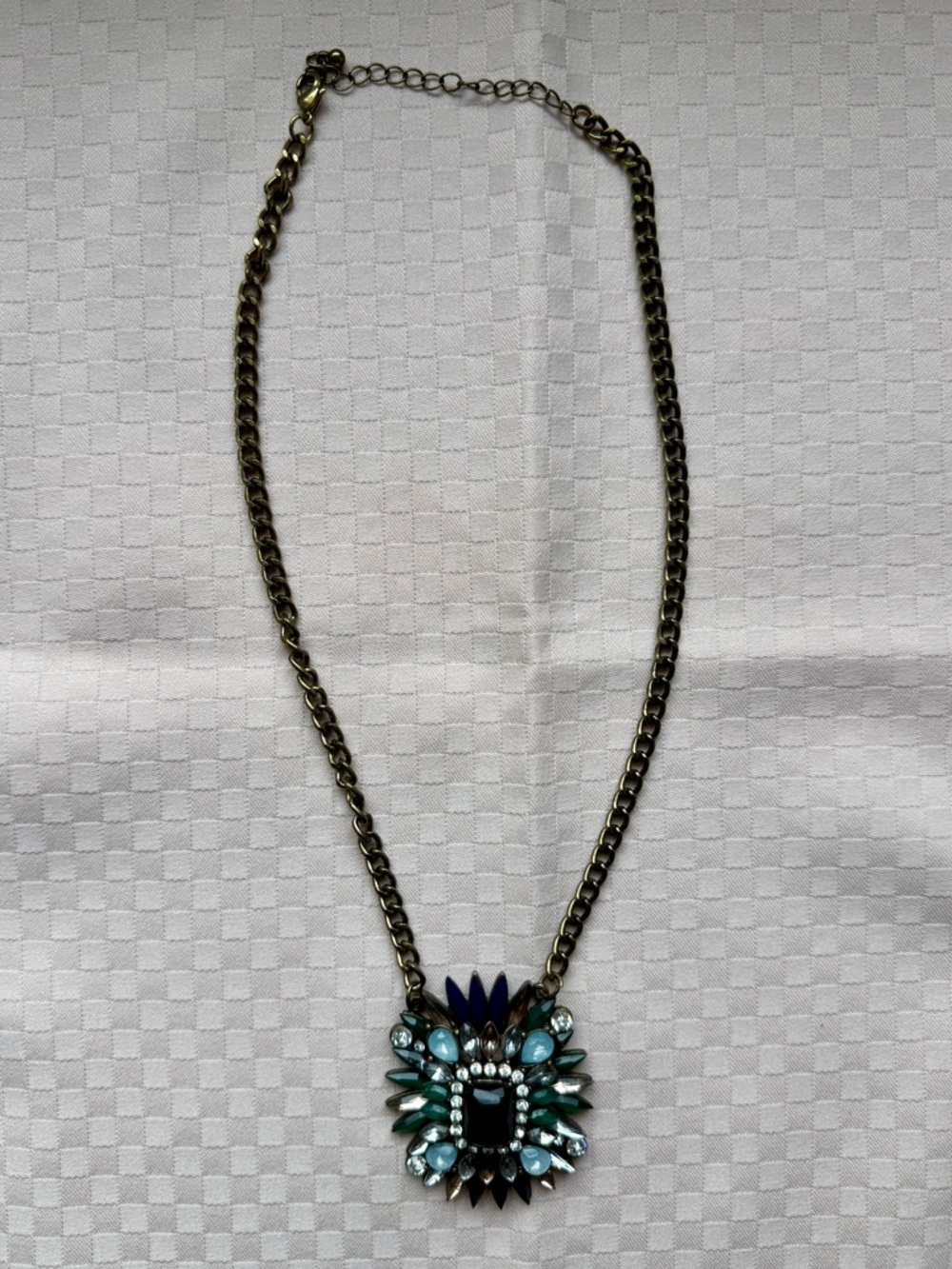 Millennial Statement Blue and Teal Crystal Pendant Necklace
